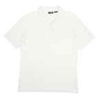 FILA Mens White Short Sleeve Plain Cotton Polo Shirt M Classic Fit