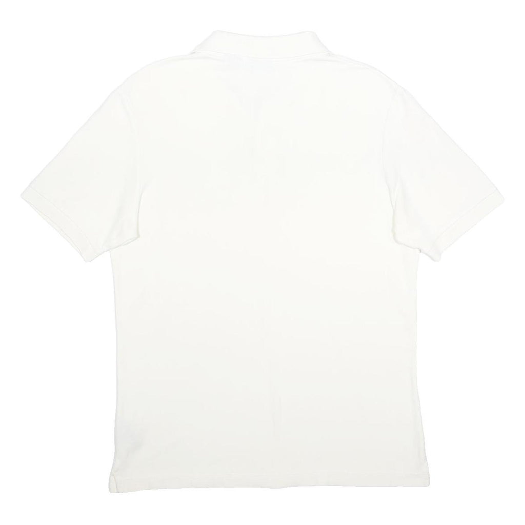 FILA Mens White Short Sleeve Plain Cotton Polo Shirt M Classic Fit