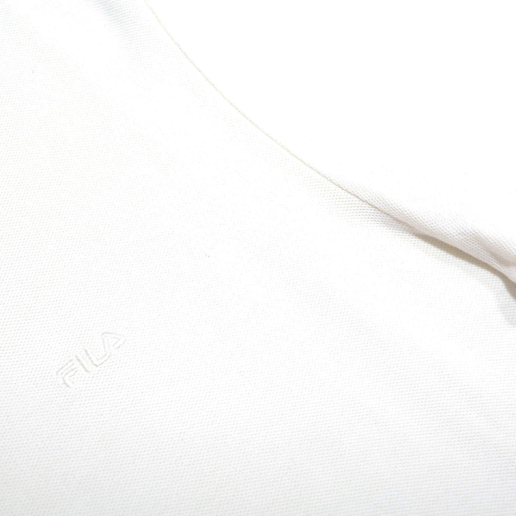FILA Mens White Short Sleeve Plain Cotton Polo Shirt M Classic Fit
