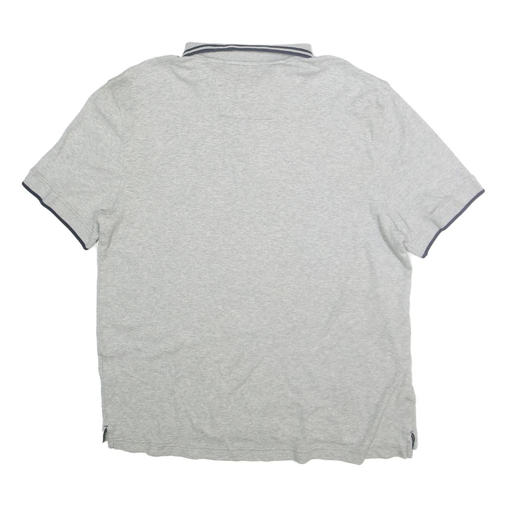 NAUTICA Mens Grey & Navy Short Sleeve Polo Shirt L Classic Cotton Casual Wear
