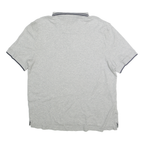 NAUTICA Mens Grey & Navy Short Sleeve Polo Shirt L Classic Cotton Casual Wear