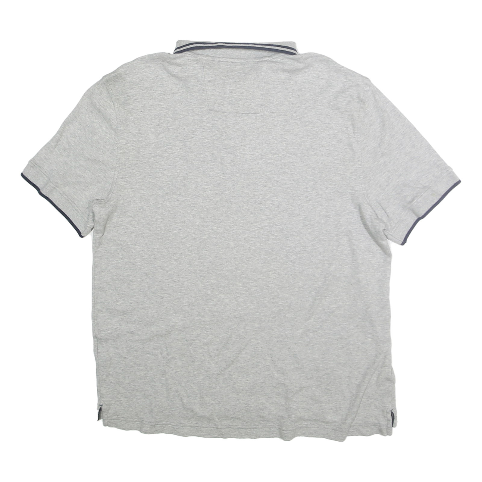 NAUTICA Mens Grey & Navy Short Sleeve Polo Shirt L Classic Cotton Casual Wear