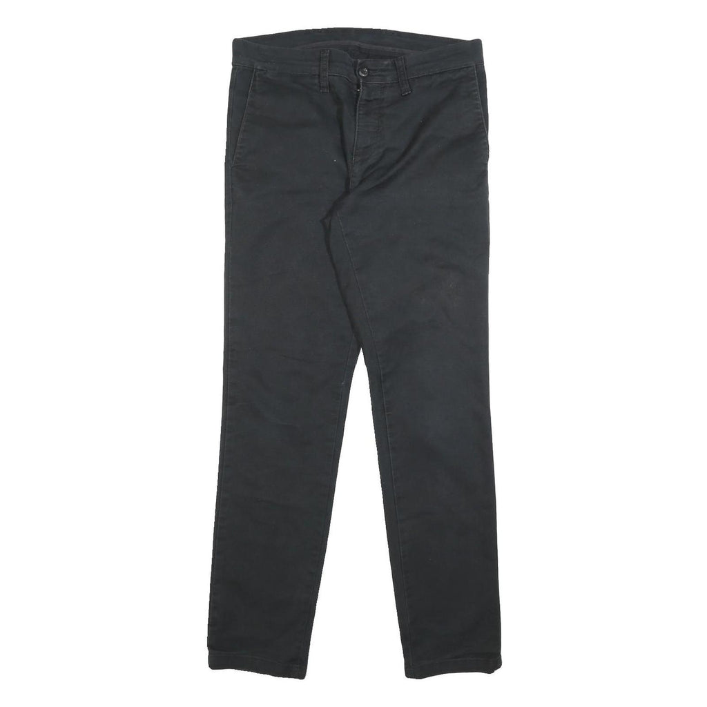CARHARTT Mens Cotton Blend Black Slim Straight Trousers W31 L32 Workwear Casual