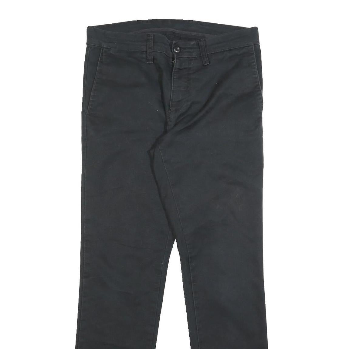 CARHARTT Mens Cotton Blend Black Slim Straight Trousers W31 L32 Workwear Casual