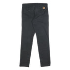 CARHARTT Mens Cotton Blend Black Slim Straight Trousers W31 L32 Workwear Casual
