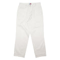 TOMMY HILFIGER Mens Cotton Blend White Regular Fit Button Trousers W32 L30
