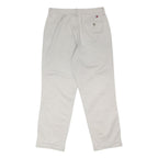 TOMMY HILFIGER Mens Cotton Blend White Regular Fit Button Trousers W32 L30