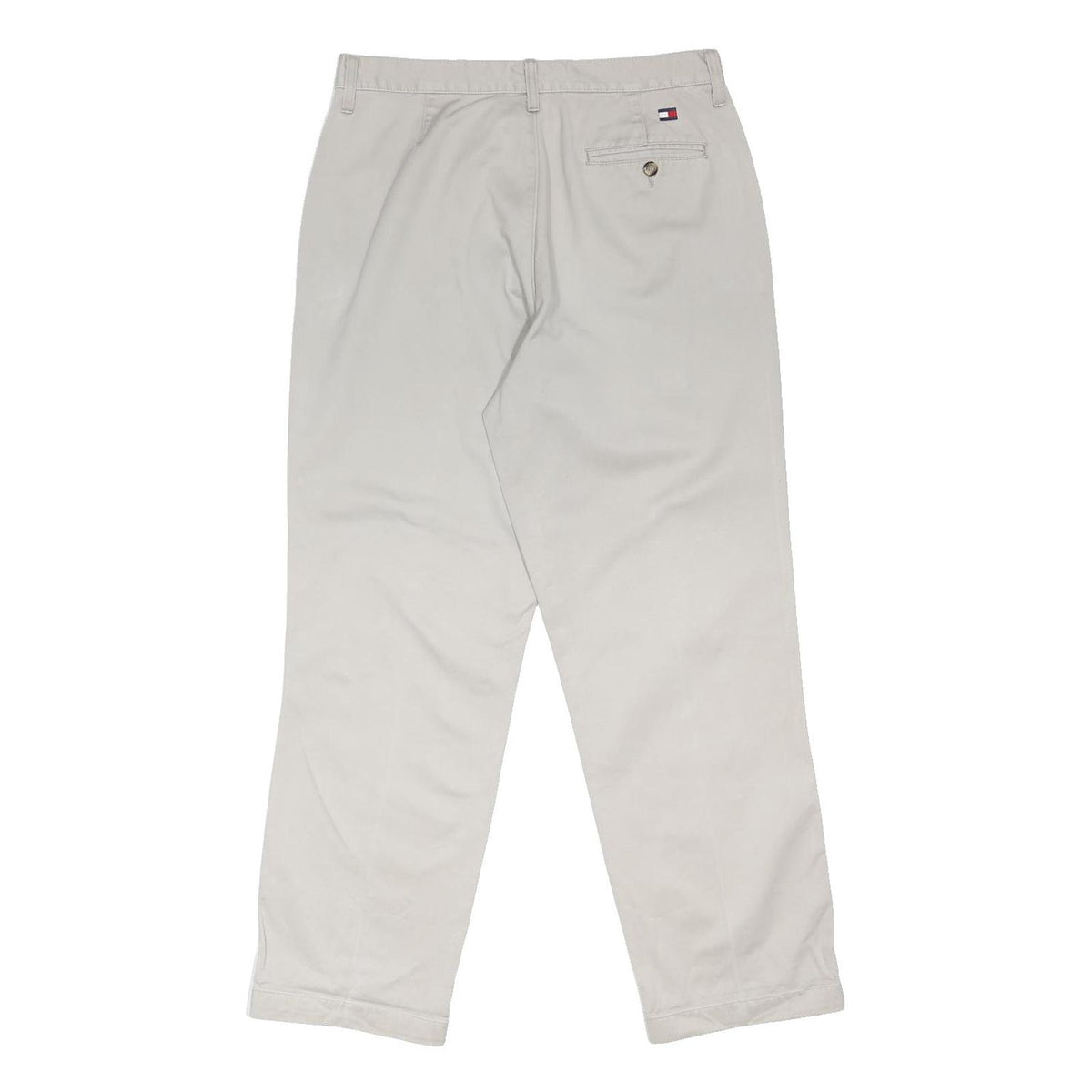 TOMMY HILFIGER Mens Cotton Blend White Regular Fit Button Trousers W32 L30