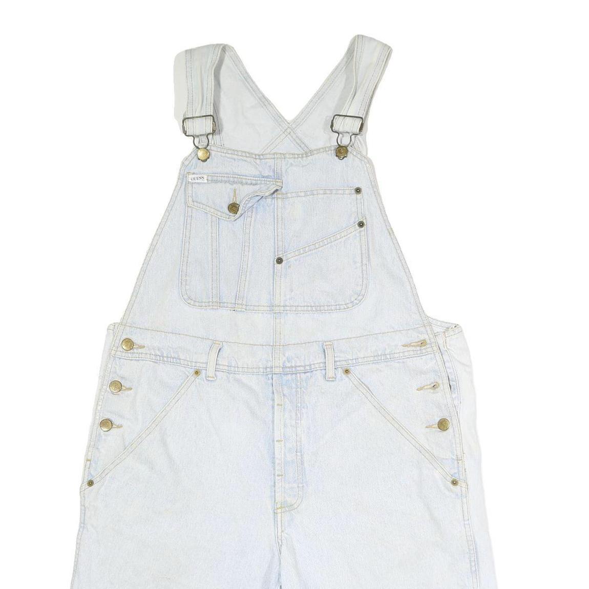 GUESS Womens Blue Denim Loose Cotton Blend Dungarees M W34 L11 Summer Casual