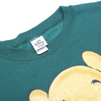 DISNEY Mens Green Pooh Crew Neck L Cotton Blend Sweatshirt Pullover Casual
