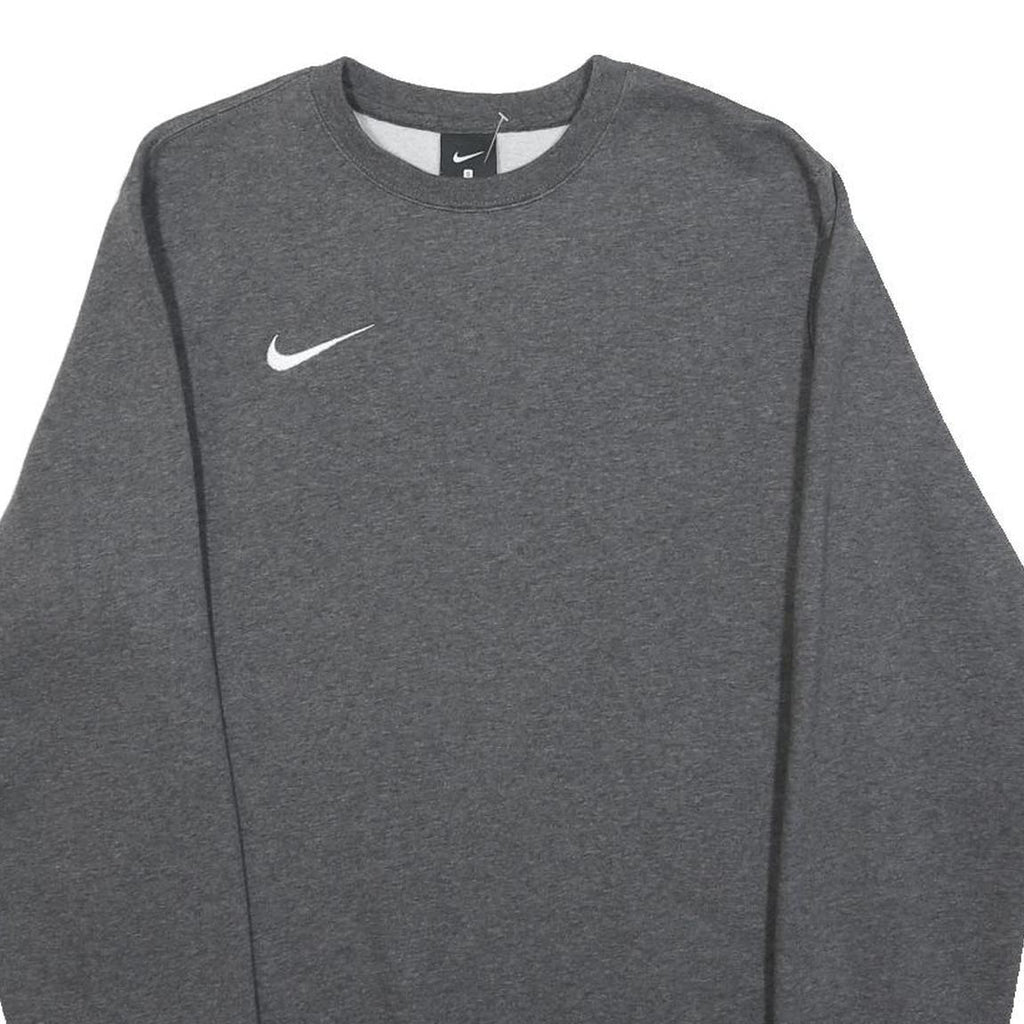 NIKE Womens Grey Sweatshirt Crew Neck S Cotton Blend Pullover Sports Casual