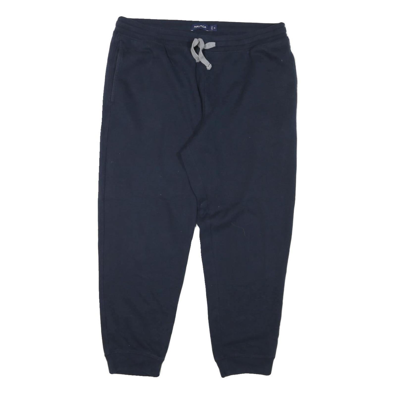 NAUTICA Mens Joggers Navy Blue XL W40 L28 Cotton Blend Regular Tapered Fit