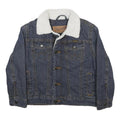 WRANGLER Boys Blue Denim Sherpa Collar Jacket S Cotton Button Closure