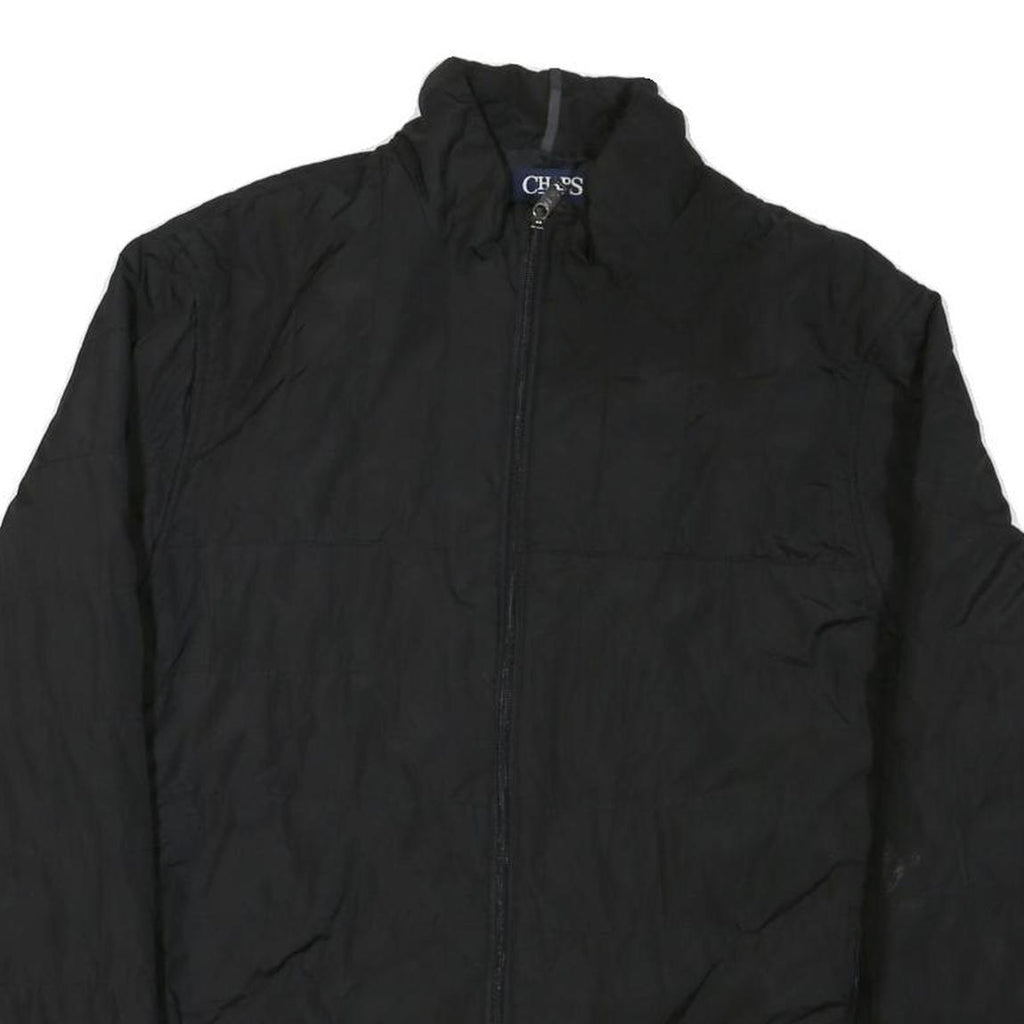 CHAPS Mens Black Jacket L Polyester Blend Plain Zip Casual Outerwear