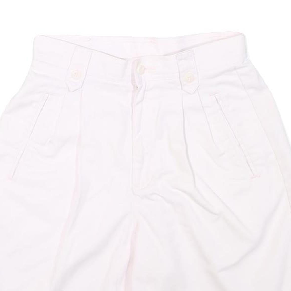 LIZ CLAIBORNE Womens Shorts White Casual Plain S W26 Cotton Blend