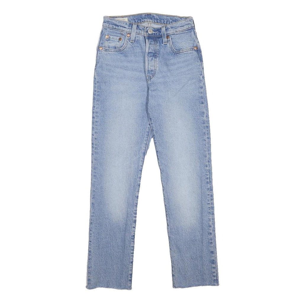 LEVI'S 501 BIG E Womens Jeans Blue Regular Straight Denim Light W23 L26 Button