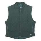 OLYMPIA Womens Green Quilted Zip Vest M Polyester Blend Stylish Outdoor