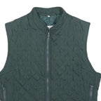 OLYMPIA Womens Green Quilted Zip Vest M Polyester Blend Stylish Outdoor