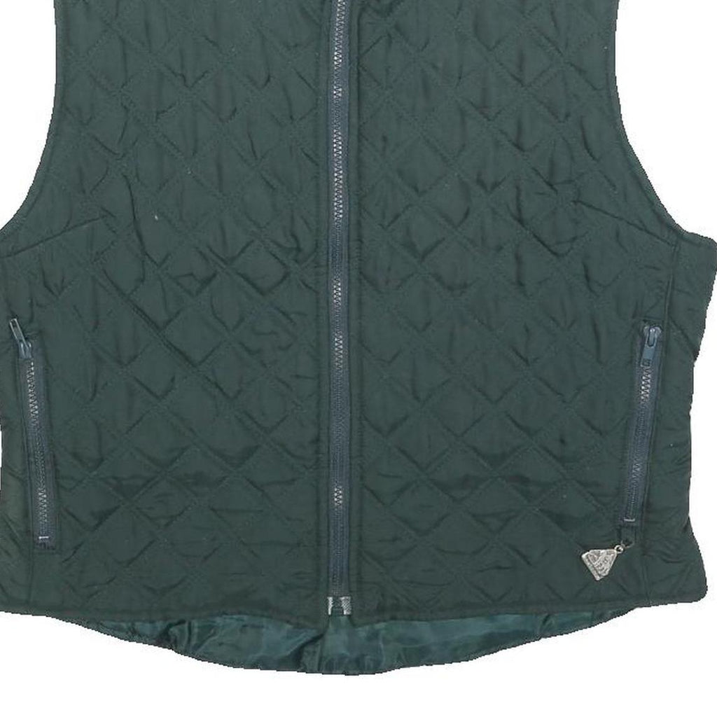 OLYMPIA Womens Green Quilted Zip Vest M Polyester Blend Stylish Outdoor