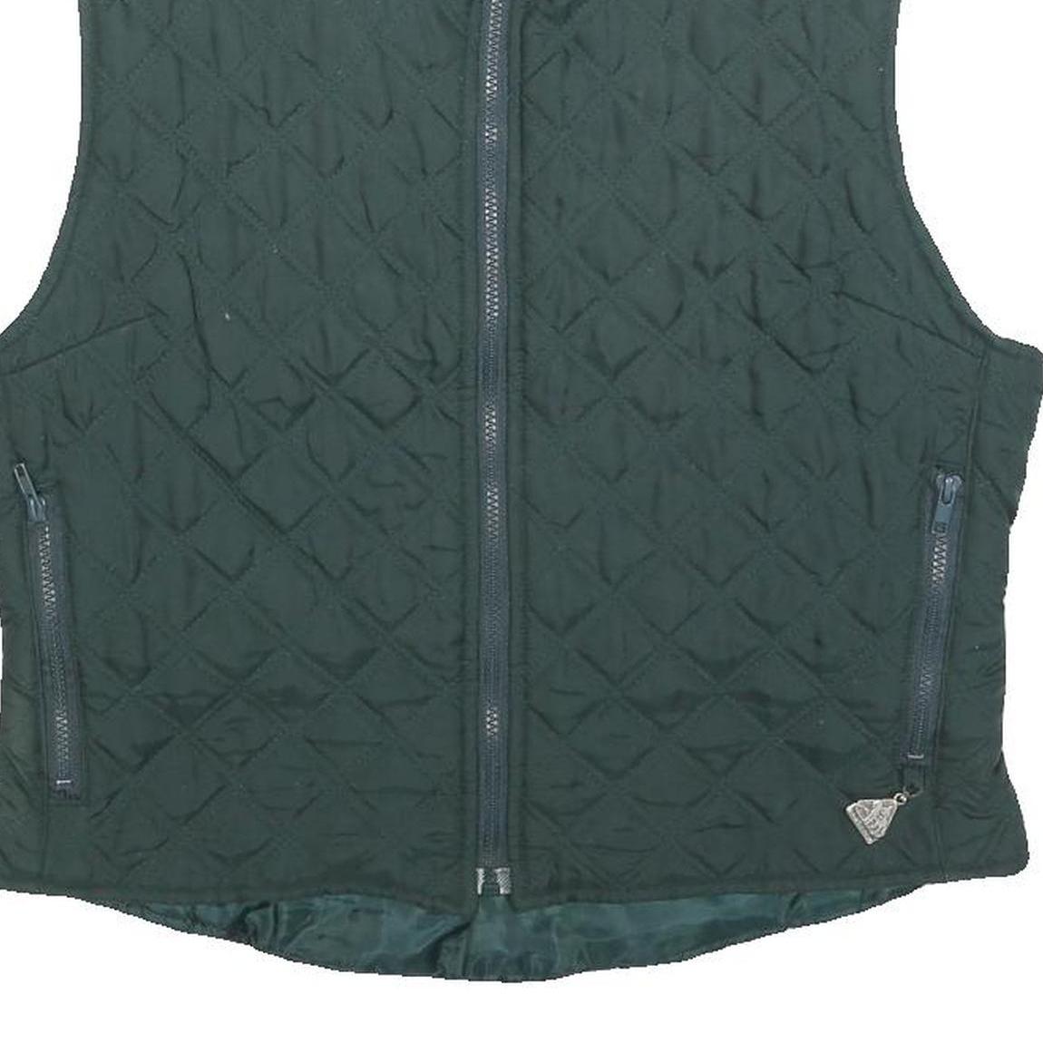 OLYMPIA Womens Green Quilted Zip Vest M Polyester Blend Stylish Outdoor