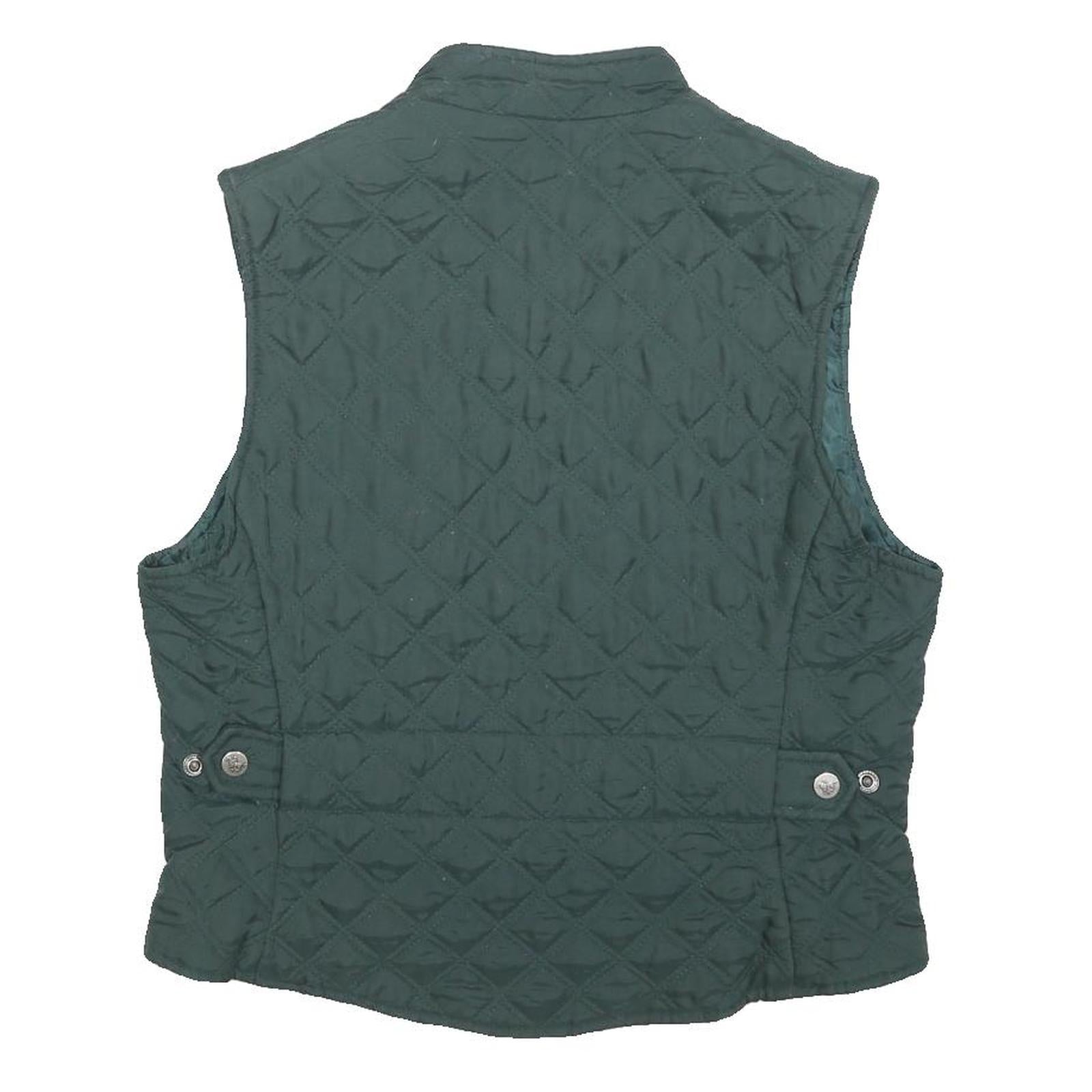 OLYMPIA Womens Green Quilted Zip Vest M Polyester Blend Stylish Outdoor