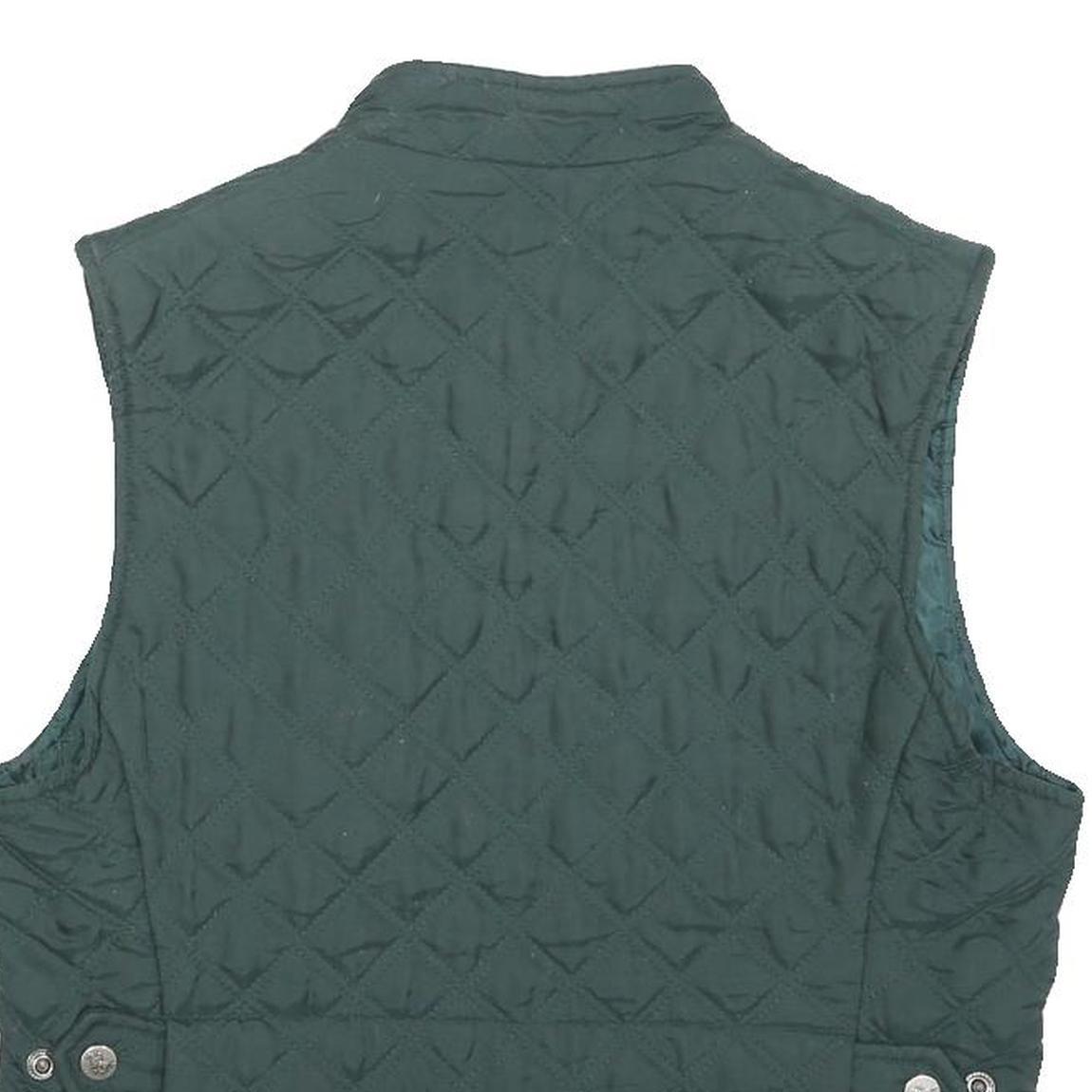 OLYMPIA Womens Green Quilted Zip Vest M Polyester Blend Stylish Outdoor