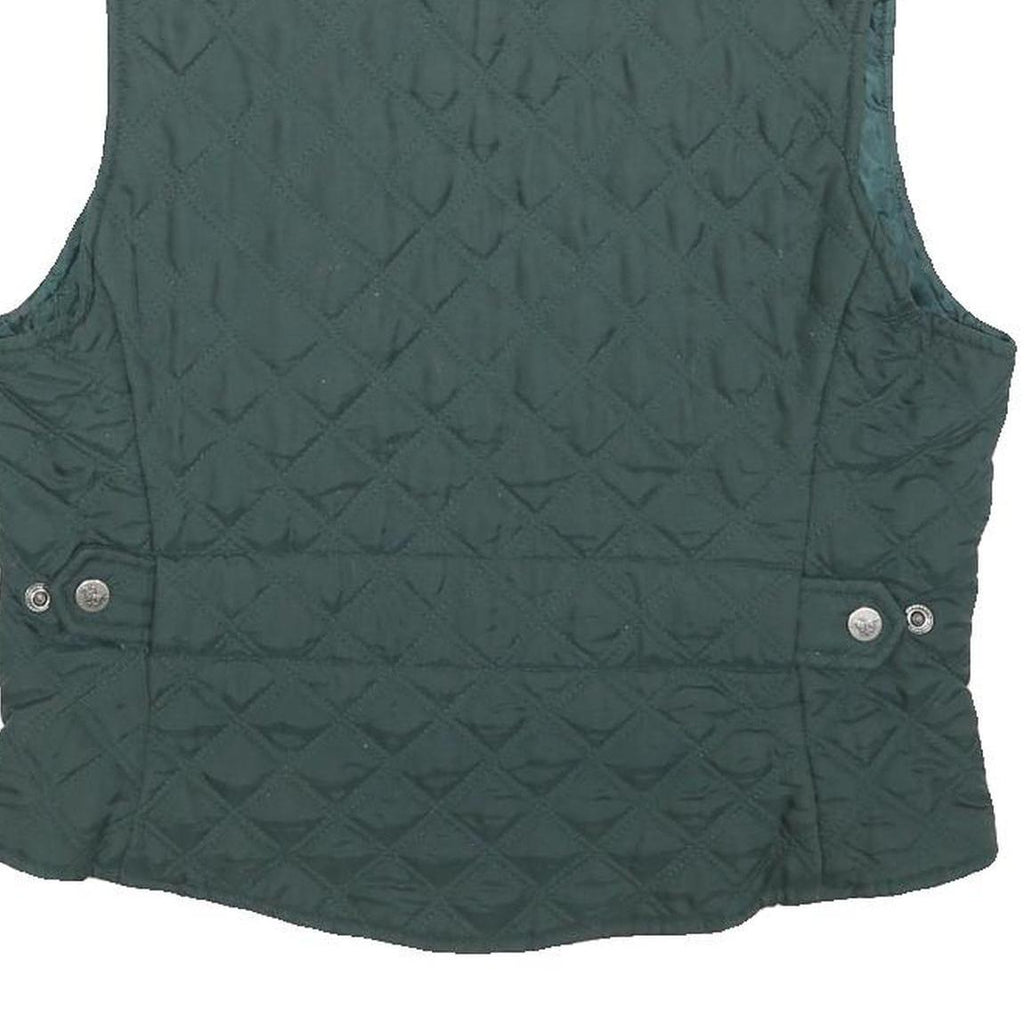 OLYMPIA Womens Green Quilted Zip Vest M Polyester Blend Stylish Outdoor
