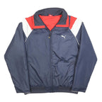 PUMA Womens Navy Blue Red & White Sports Jacket UK 14 Polyester Blend Zip