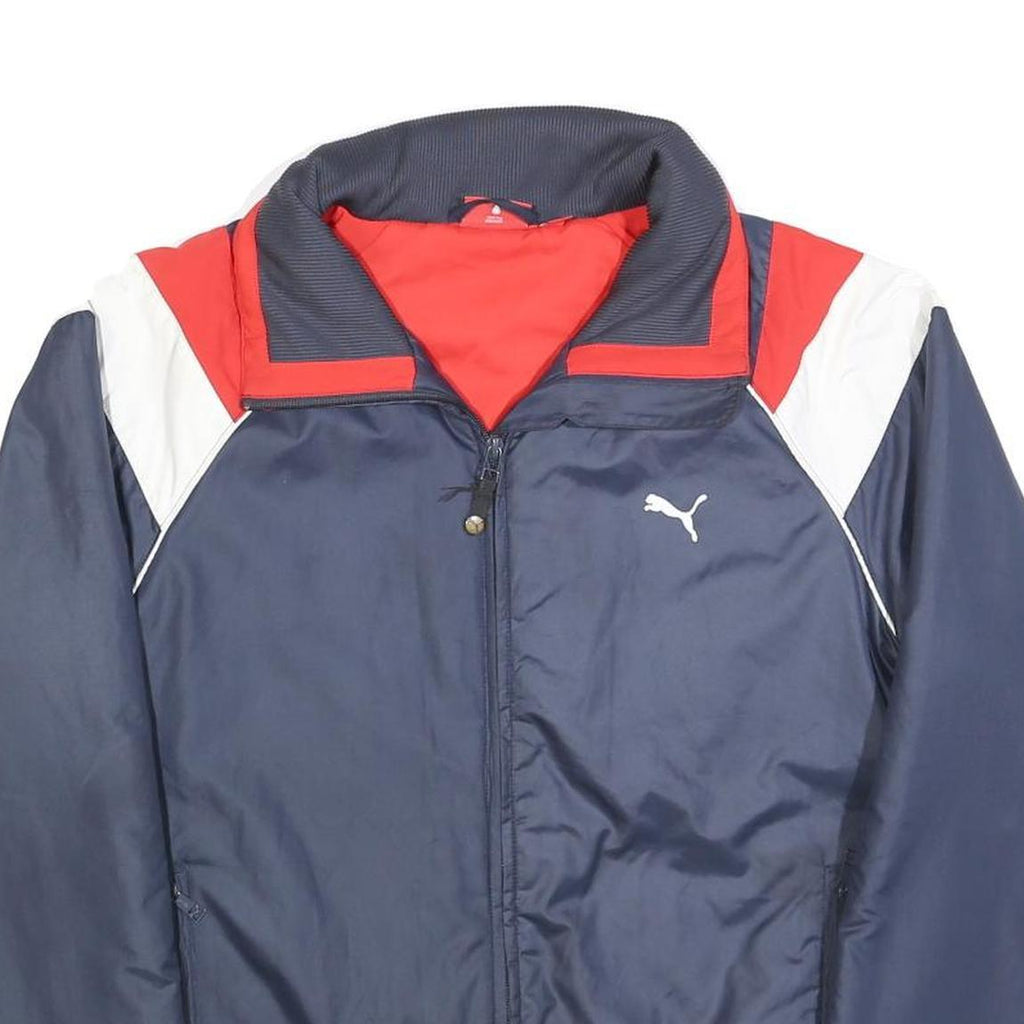 PUMA Womens Navy Blue Red & White Sports Jacket UK 14 Polyester Blend Zip