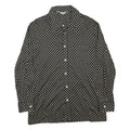 SIEGRIST Womens Black & Beige Geometric Rayon Shirt S Long Sleeve Button