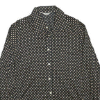 SIEGRIST Womens Black & Beige Geometric Rayon Shirt S Long Sleeve Button
