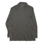 SIEGRIST Womens Black & Beige Geometric Rayon Shirt S Long Sleeve Button