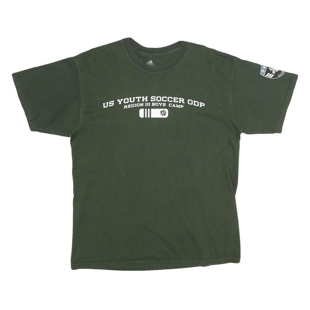 ADIDAS Mens Green US Youth Soccer ODP Graphic T-Shirt L Short Sleeve Crew Neck
