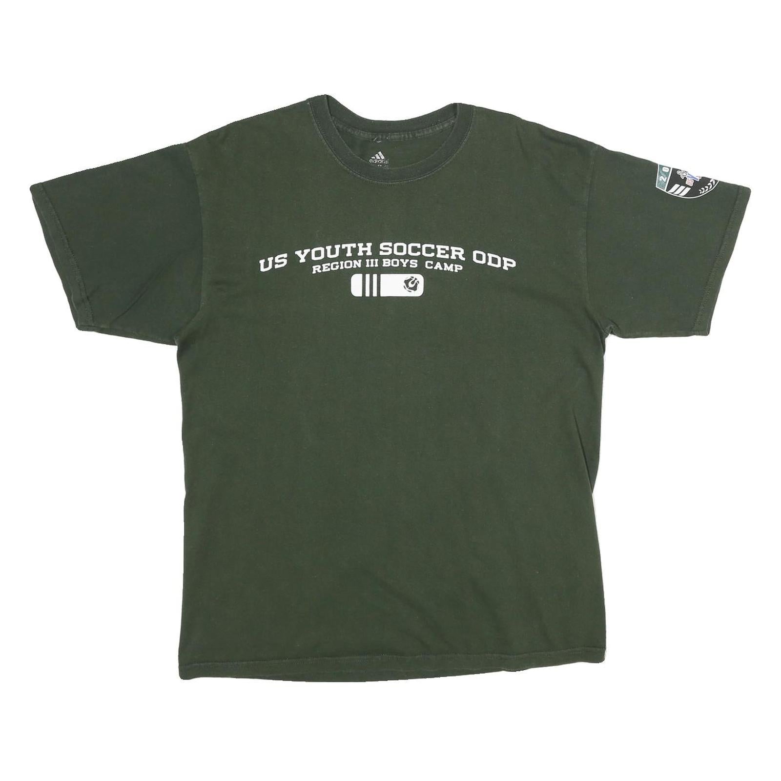 ADIDAS Mens Green US Youth Soccer ODP Graphic T-Shirt L Short Sleeve Crew Neck