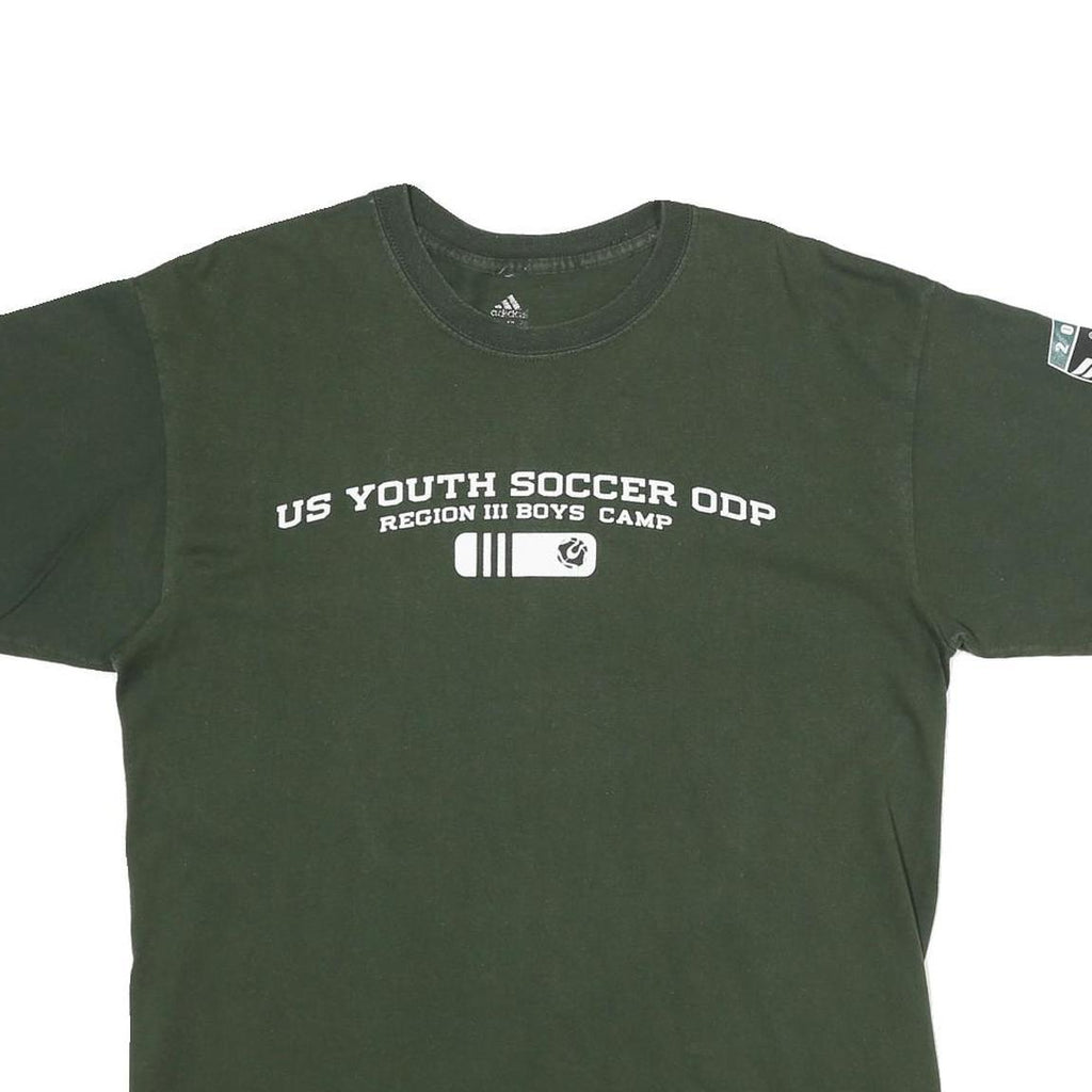 ADIDAS Mens Green US Youth Soccer ODP Graphic T-Shirt L Short Sleeve Crew Neck
