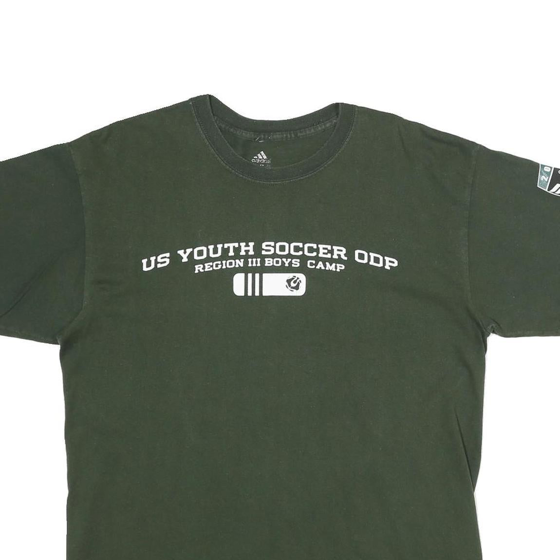 ADIDAS Mens Green US Youth Soccer ODP Graphic T-Shirt L Short Sleeve Crew Neck