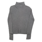 PARIS COPE Womens Grey Plain Pullover Roll Neck Basic Knit S Lightweight Jumper