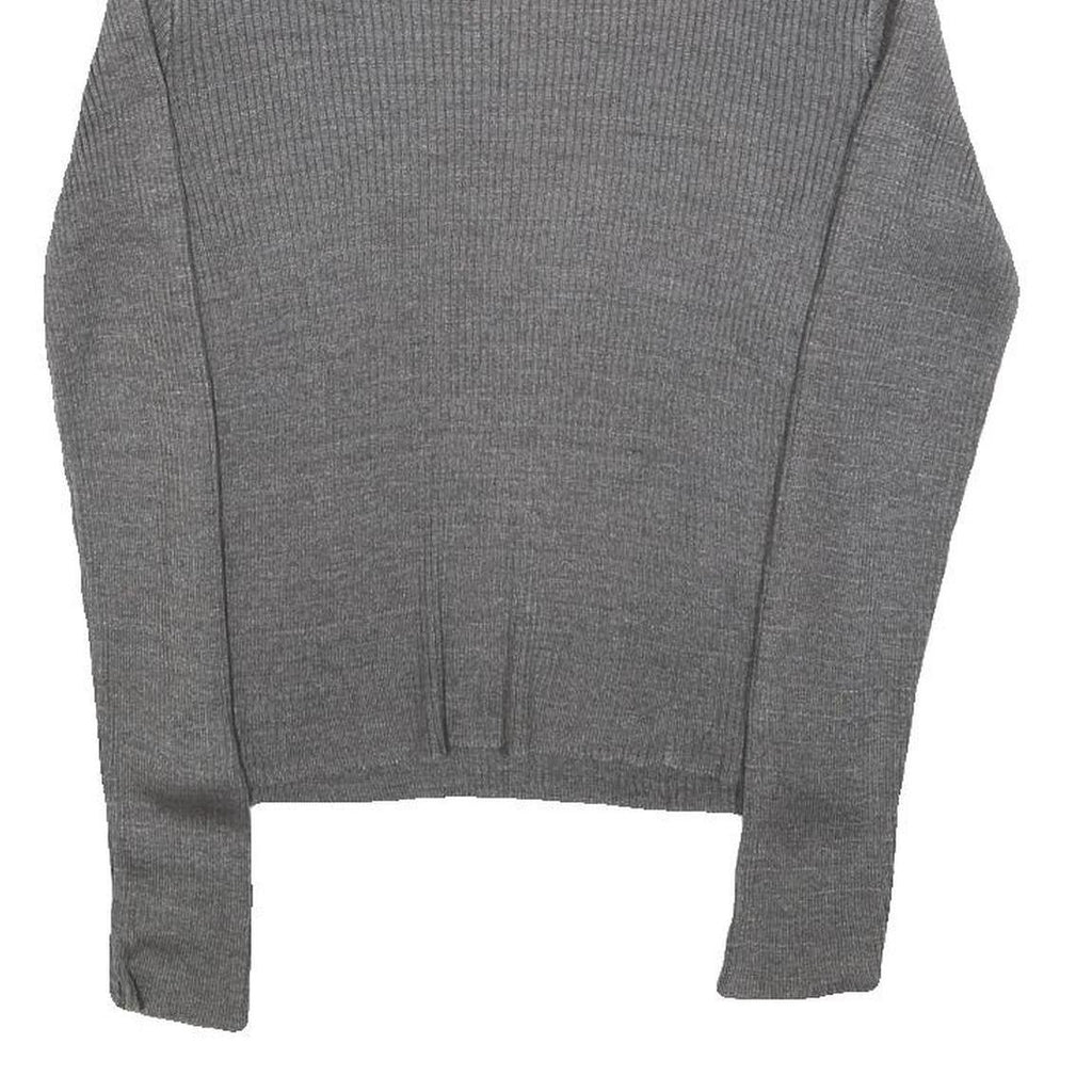 PARIS COPE Womens Grey Plain Pullover Roll Neck Basic Knit S Lightweight Jumper