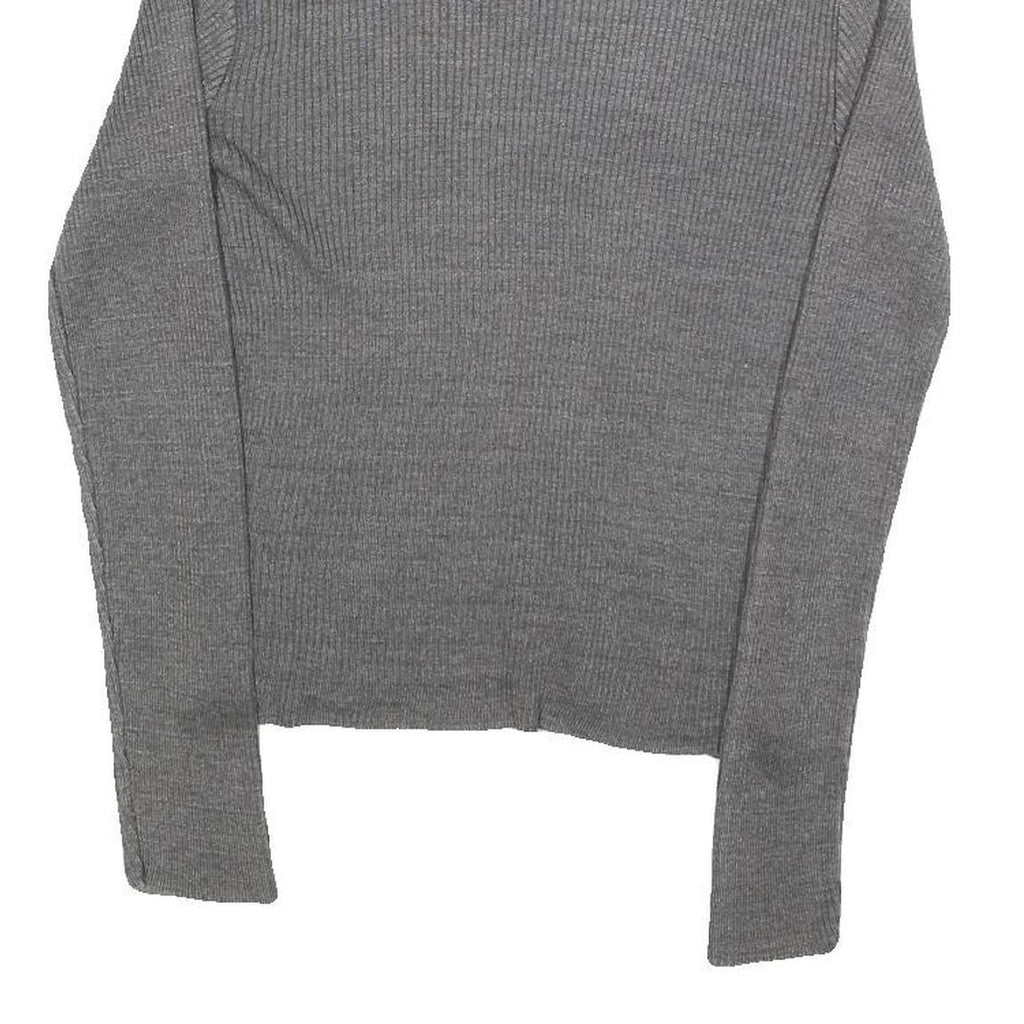 PARIS COPE Womens Grey Plain Pullover Roll Neck Basic Knit S Lightweight Jumper