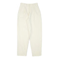 Womens Relaxed Fit Wool Cream Trousers W25 L28 Zip Closure Plain