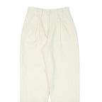 Womens Relaxed Fit Wool Cream Trousers W25 L28 Zip Closure Plain