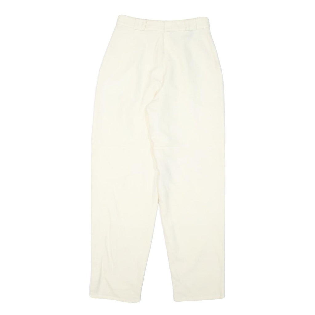 Womens Relaxed Fit Wool Cream Trousers W25 L28 Zip Closure Plain