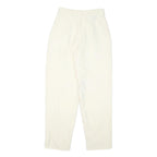 Womens Relaxed Fit Wool Cream Trousers W25 L28 Zip Closure Plain