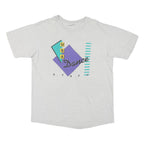 ANVIL Mens White Graphic T-Shirt XL Short Sleeve Crew Neck USA Dance Staff