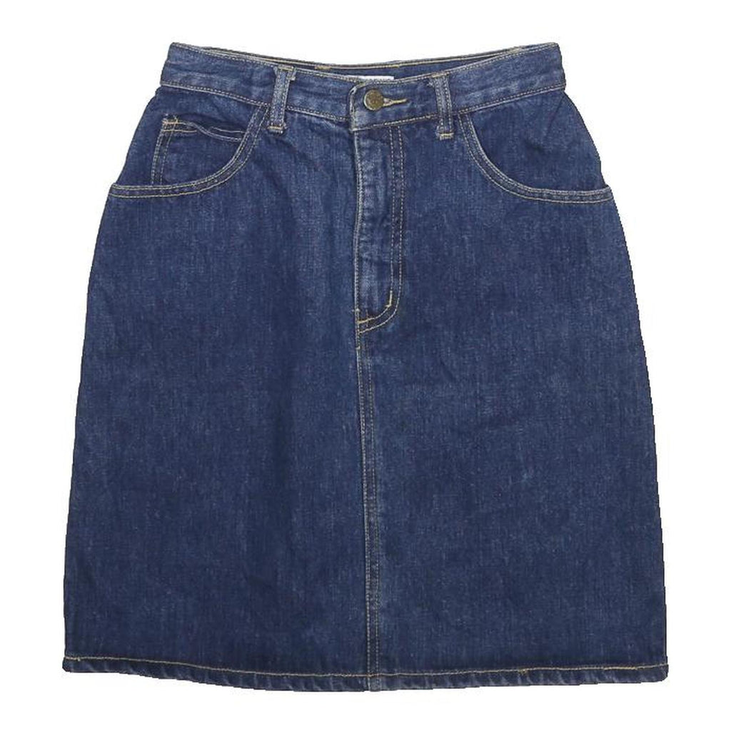 GUESS Womens Blue Denim Straight Knee Length Cotton Skirt S Casual Pocketed