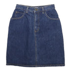 GUESS Womens Blue Denim Straight Knee Length Cotton Skirt S Casual Pocketed