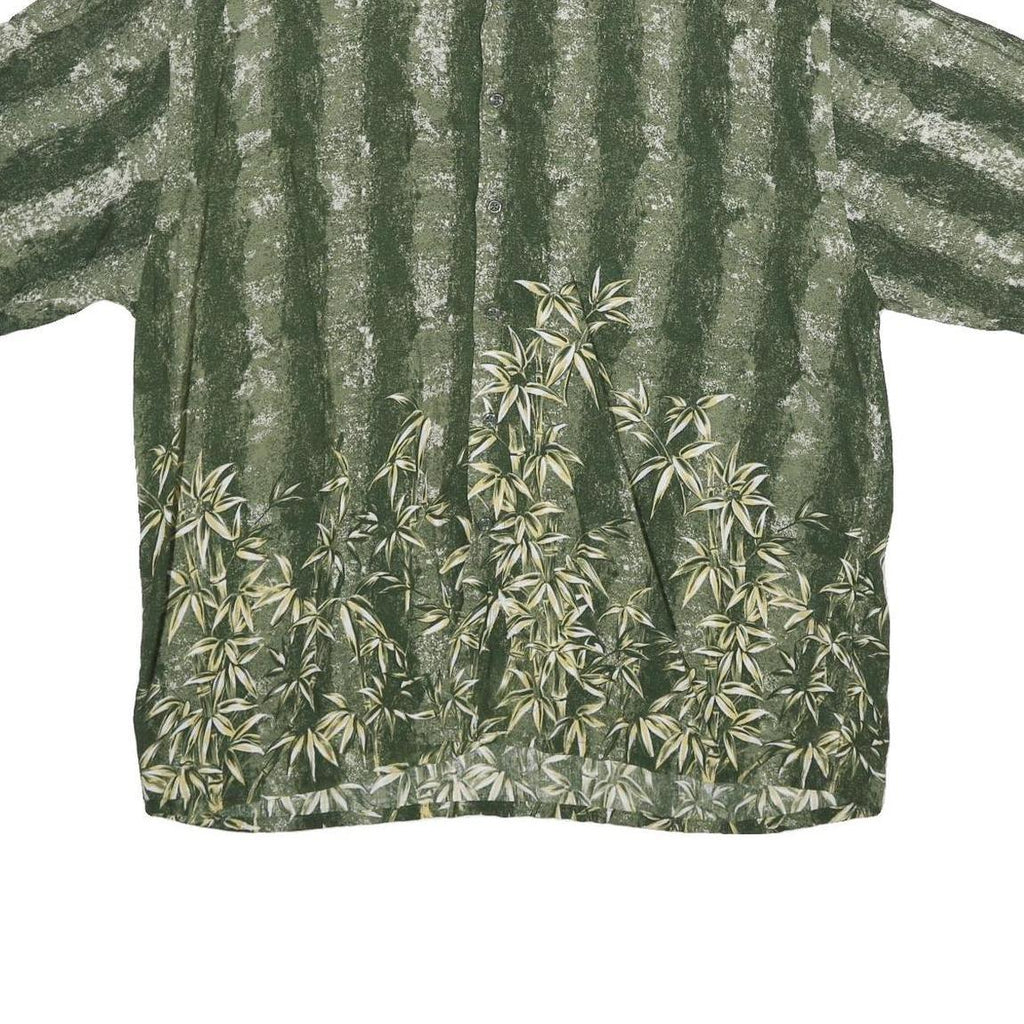PURITAN Mens Green Rayon Casual Shirt XL Relaxed Fit Short Sleeve Painted Bamboo