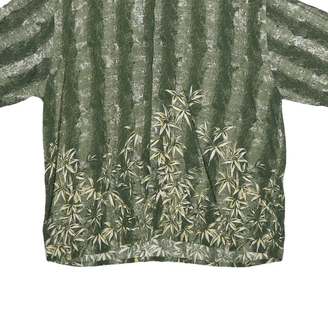 PURITAN Mens Green Rayon Casual Shirt XL Relaxed Fit Short Sleeve Painted Bamboo