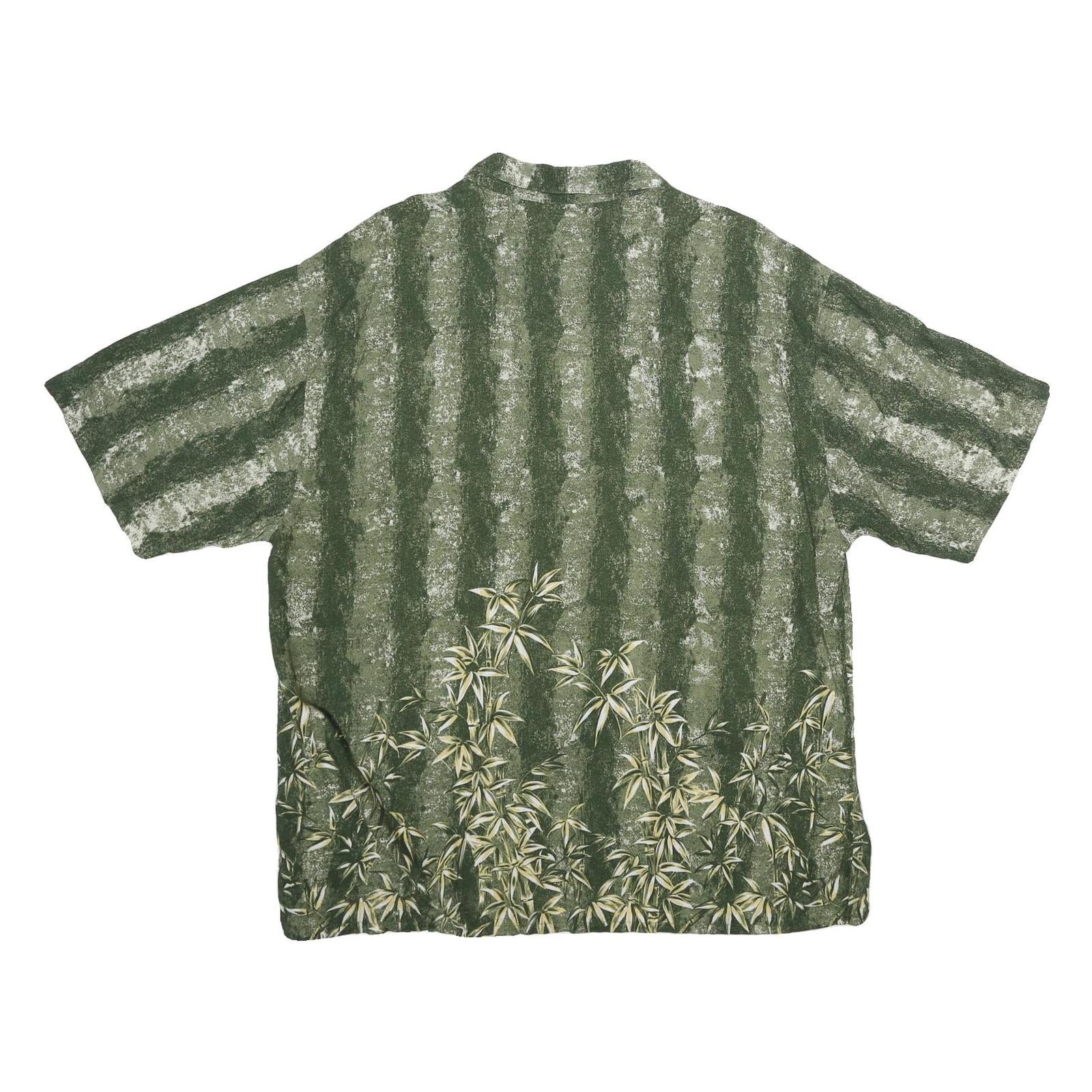 PURITAN Mens Green Rayon Casual Shirt XL Relaxed Fit Short Sleeve Painted Bamboo