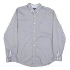 TOMMY HILFIGER Mens Grey Button-Down Cotton Blend Shirt L Casual Comfort
